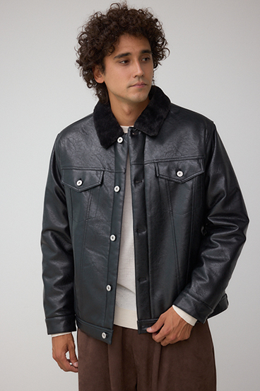 ボアライニング合皮ブルゾン 詳細画像