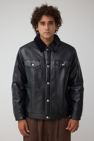 ボアライニング合皮ブルゾン 詳細画像