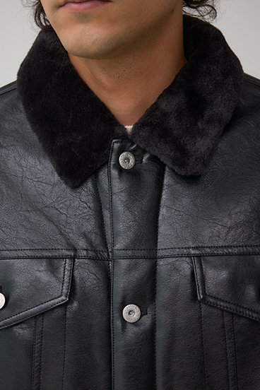 ボアライニング合皮ブルゾン 詳細画像