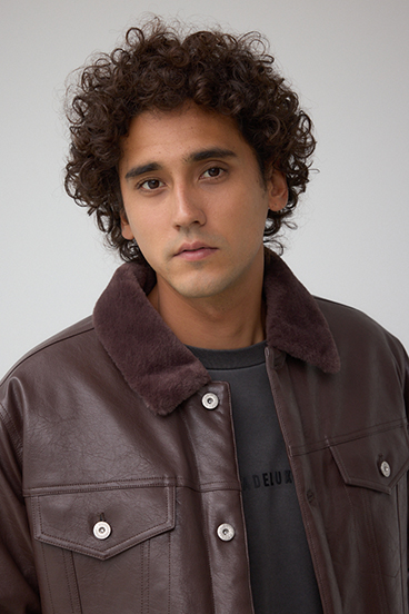 ボアライニング合皮ブルゾン