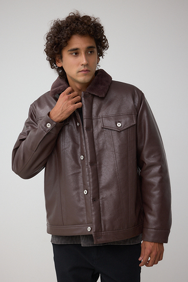 ボアライニング合皮ブルゾン 詳細画像