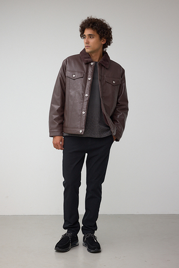 ボアライニング合皮ブルゾン 詳細画像