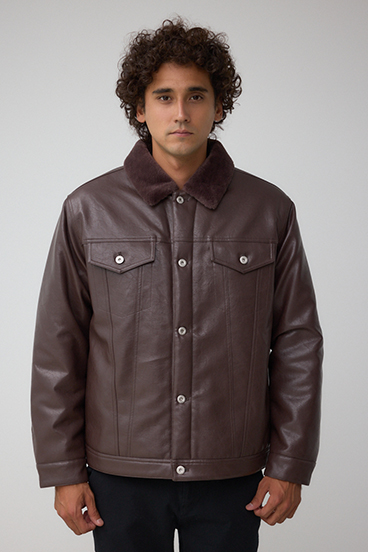 ボアライニング合皮ブルゾン 詳細画像