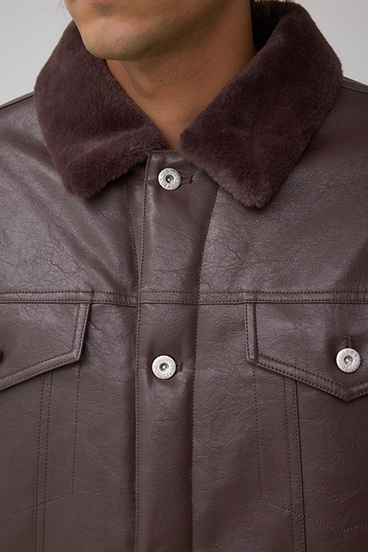 ボアライニング合皮ブルゾン 詳細画像