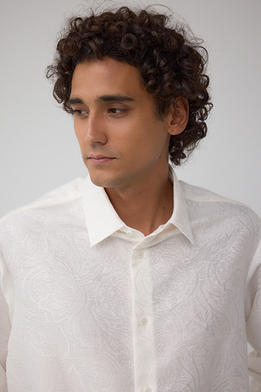 ジャガード総柄シャツ