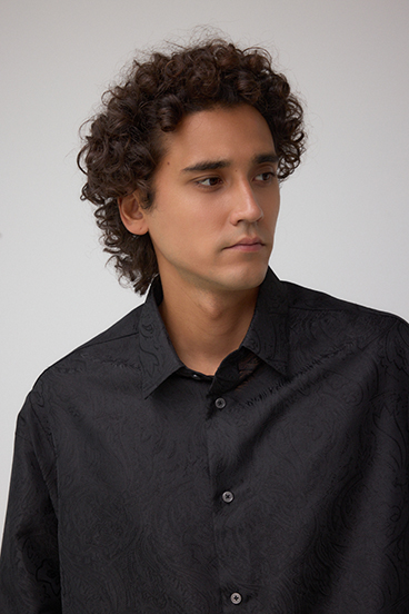 ジャガード総柄シャツ 詳細画像