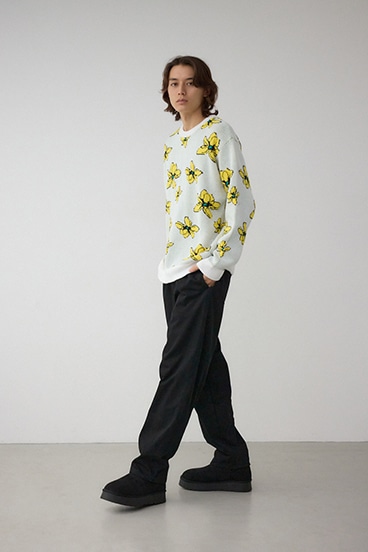 フラワーダブルジャガードニット 詳細画像