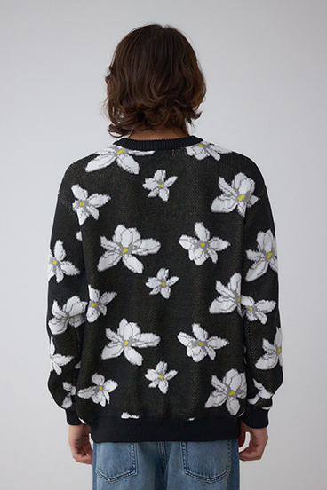 フラワーダブルジャガードニット 詳細画像