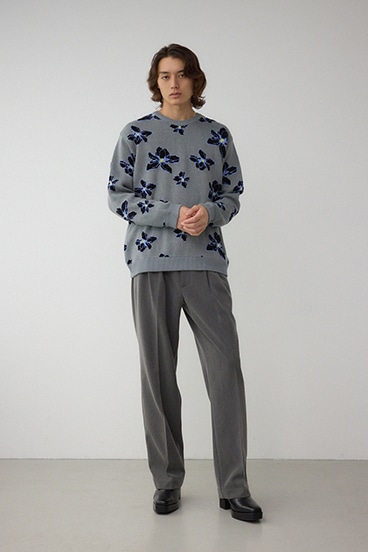 フラワーダブルジャガードニット 詳細画像