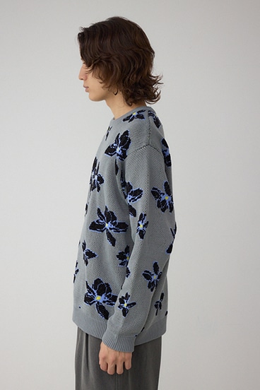 フラワーダブルジャガードニット 詳細画像