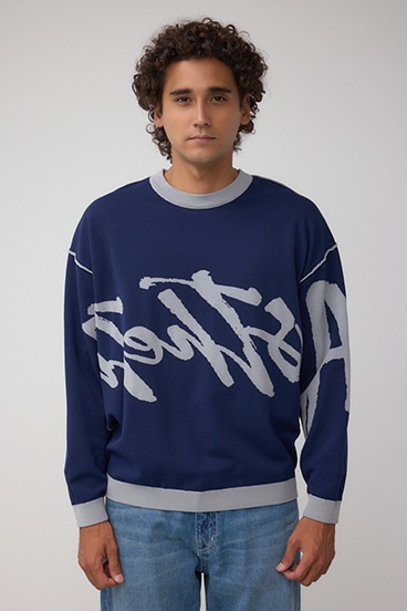 リバーシブル総柄グラフィックニット 詳細画像