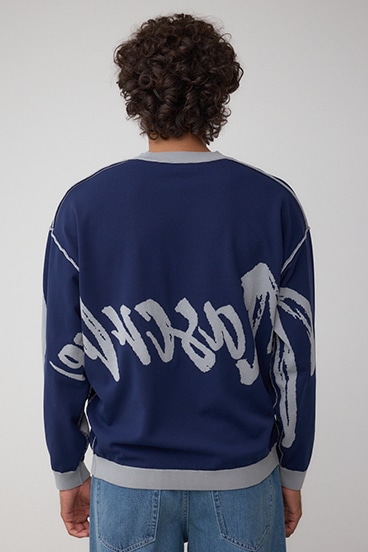 リバーシブル総柄グラフィックニット 詳細画像