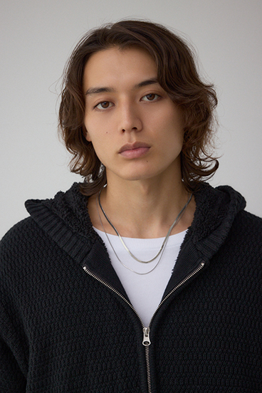 ガーターボアジップニット フーディー