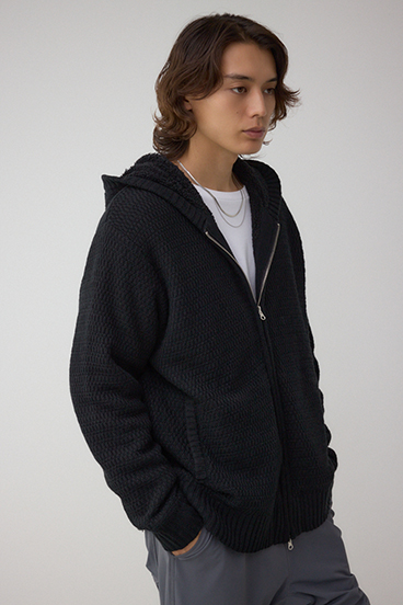 ガーターボアジップニット フーディー 詳細画像