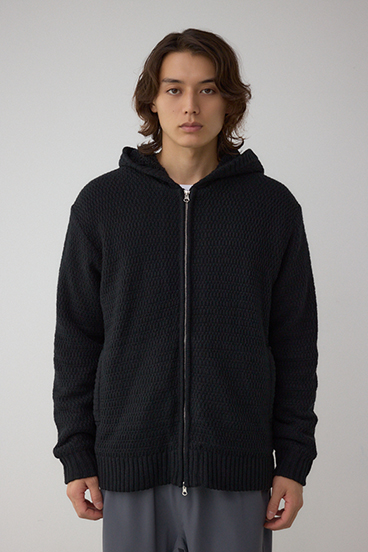 ガーターボアジップニット フーディー 詳細画像