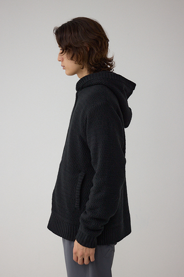 ガーターボアジップニット フーディー 詳細画像