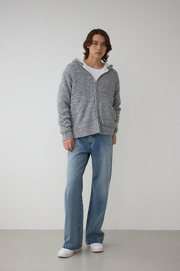 ガーターボアジップニット フーディー 詳細画像