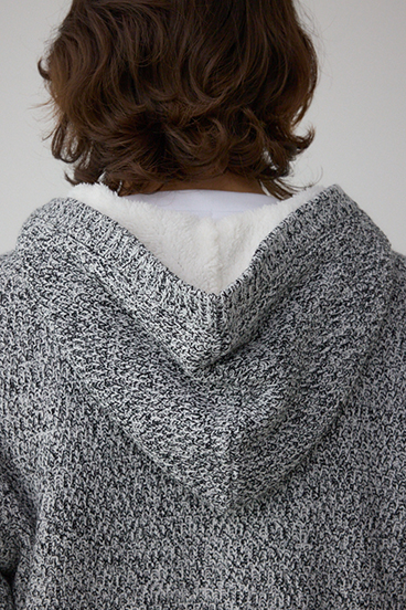 ガーターボアジップニット フーディー 詳細画像