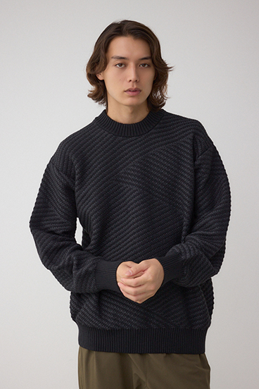 ジグトーンジャガードニット 詳細画像