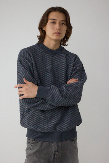 ジグトーンジャガードニット 詳細画像