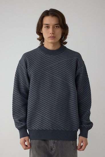 ジグトーンジャガードニット 詳細画像