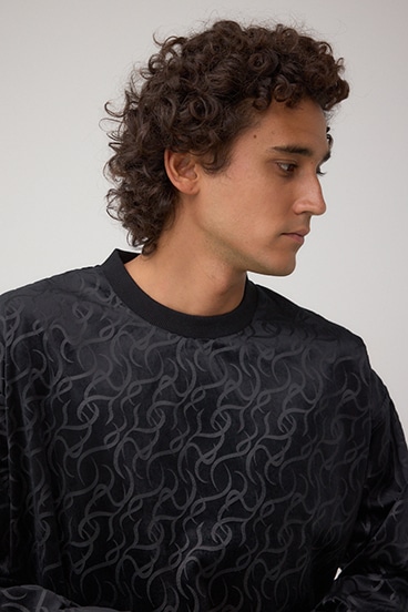 ベロアエンボス総柄トップス 詳細画像