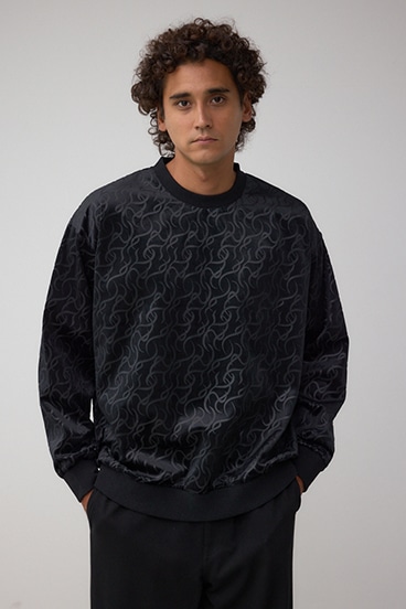 ベロアエンボス総柄トップス 詳細画像