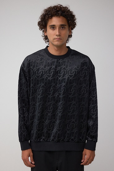 ベロアエンボス総柄トップス 詳細画像