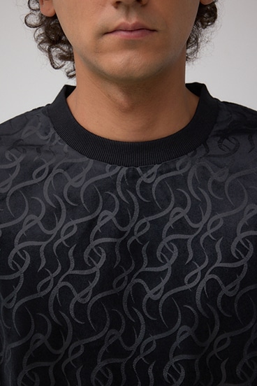 ベロアエンボス総柄トップス 詳細画像