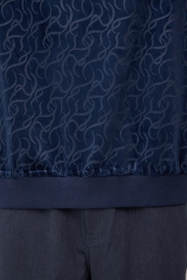 ベロアエンボス総柄トップス 詳細画像