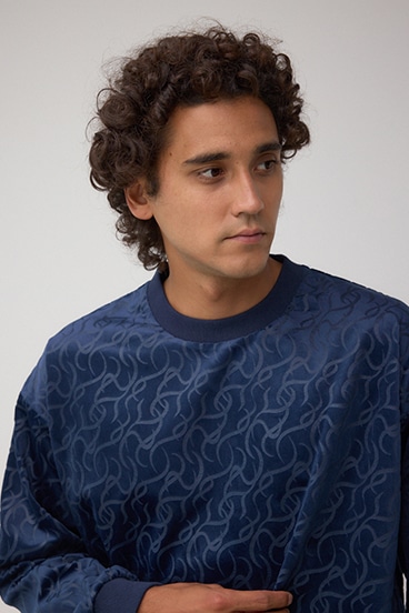 ベロアエンボス総柄トップス