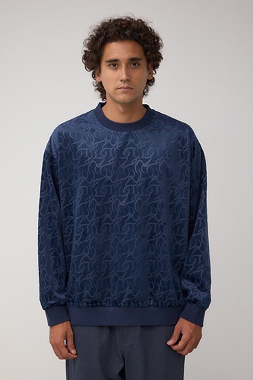 ベロアエンボス総柄トップス 詳細画像