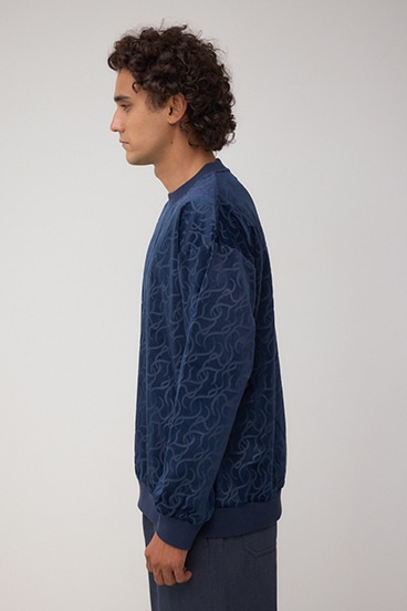 ベロアエンボス総柄トップス 詳細画像