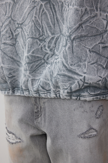 シャドークリンクルフーディートップス 詳細画像