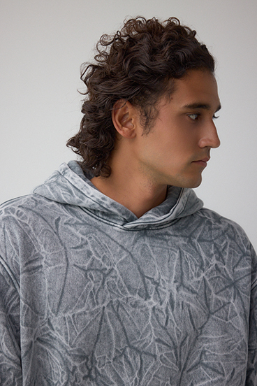 シャドークリンクルフーディートップス