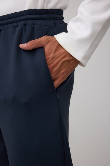 ダブルニットスリムパンツ 詳細画像