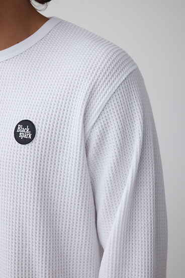 袖刺繍ワッフルトップス 詳細画像