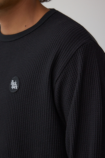 袖刺繍ワッフルトップス 詳細画像