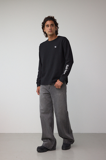 袖刺繍ワッフルトップス 詳細画像