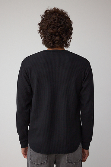 袖刺繍ワッフルトップス 詳細画像