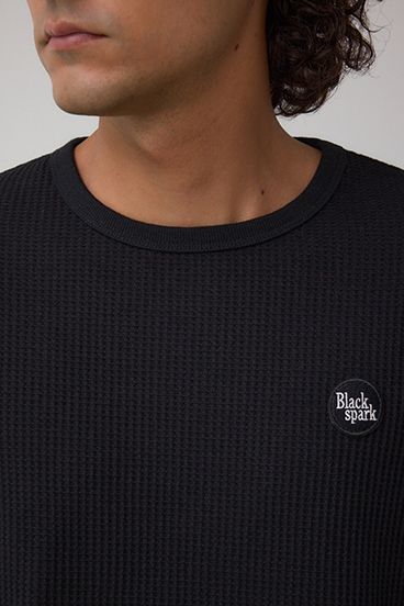 袖刺繍ワッフルトップス 詳細画像