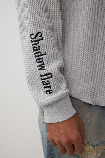 袖刺繍ワッフルトップス 詳細画像