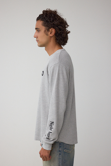 袖刺繍ワッフルトップス 詳細画像