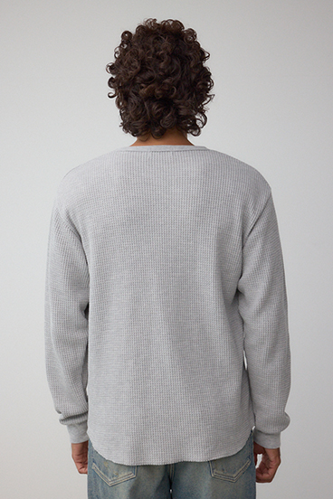 袖刺繍ワッフルトップス 詳細画像