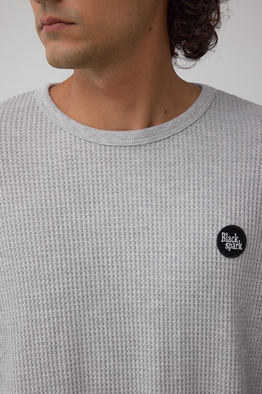 袖刺繍ワッフルトップス 詳細画像