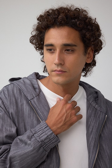 AZUL DENIMシャイニーデニムブルゾン