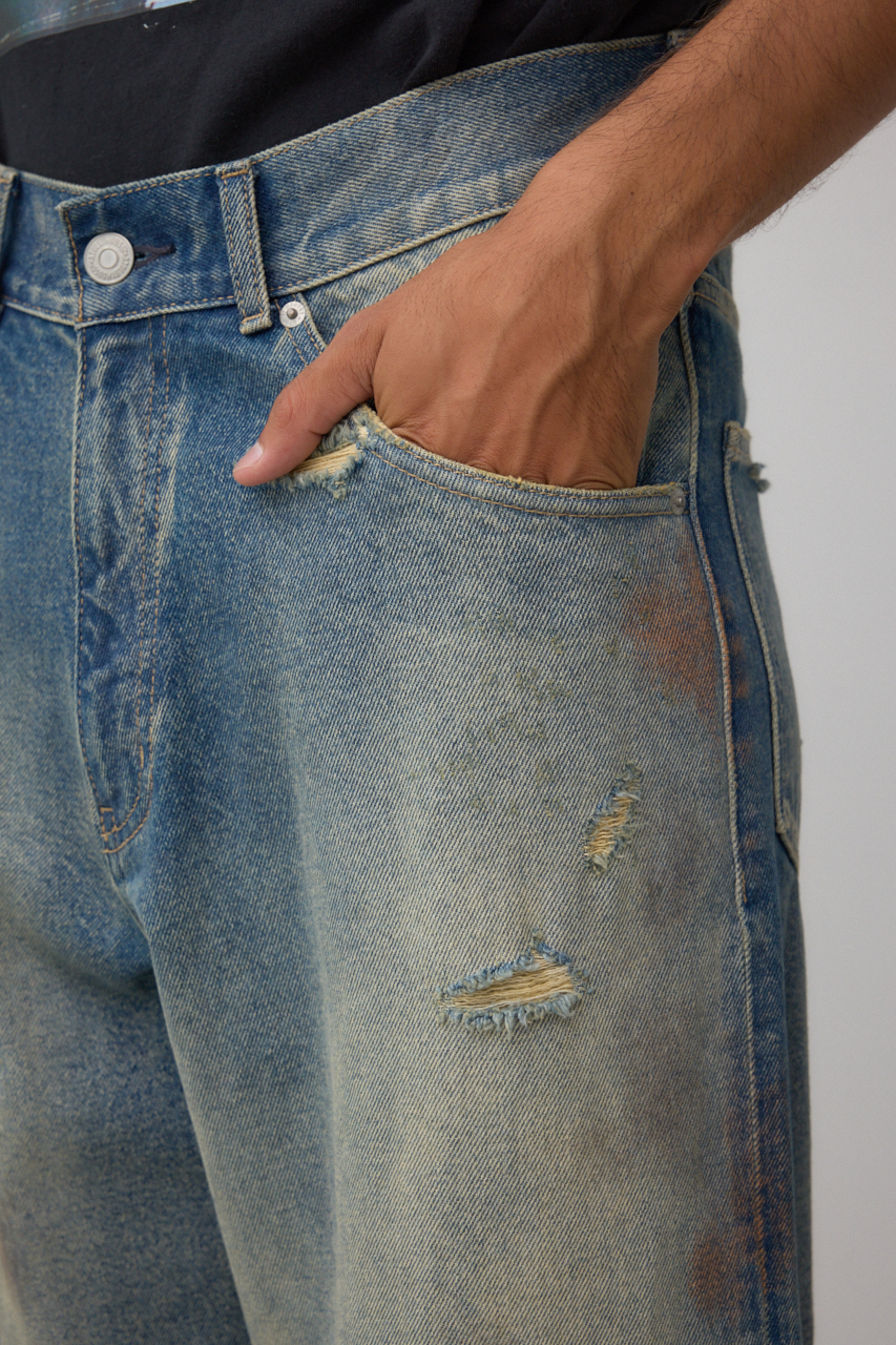 AZUL DENIM デストロイワイド 詳細画像