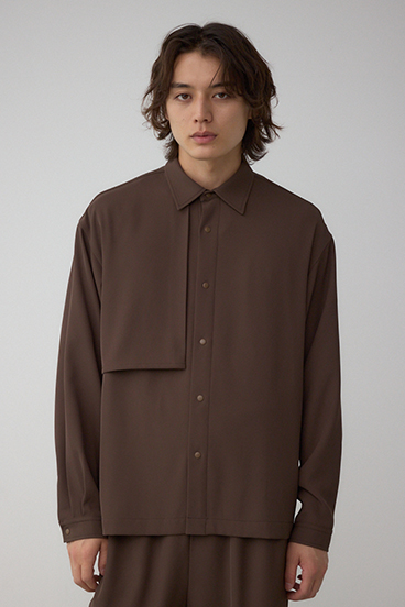 C/Tトロミアシンメトリー長袖シャツ 詳細画像