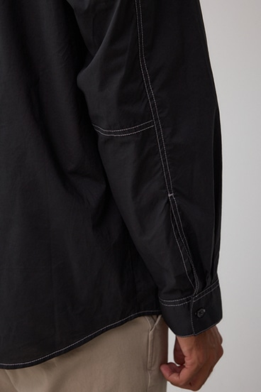 配色ステッチ長袖シャツ 詳細画像