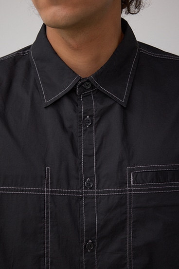 配色ステッチ長袖シャツ 詳細画像